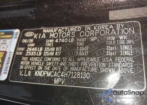 2017 Kia Sportage Lx from USA, damaged, VIN KNDPMCAC4H7128130